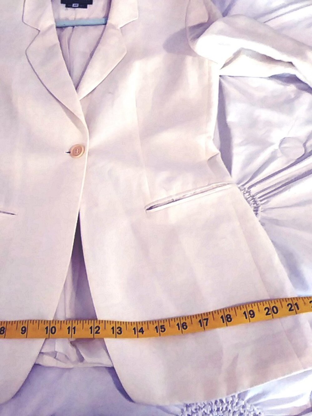 VINTAGE Giorgio Armani Borgonuovo 21 White Linen/Silk Blazer Jacket 40/Small - Picture 9 of 12